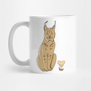 Lovely woodland lynxes on dark foliage Mug